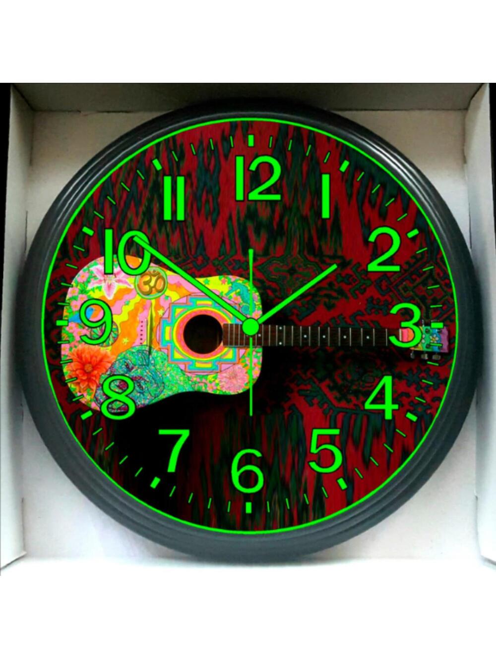 Spanish Guitar Acoustic Style Music Studio Lounge Living Room Wall Clock New